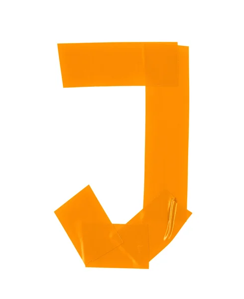 Teyp izolasyon J harfi sembolü yaptı — Stok fotoğraf