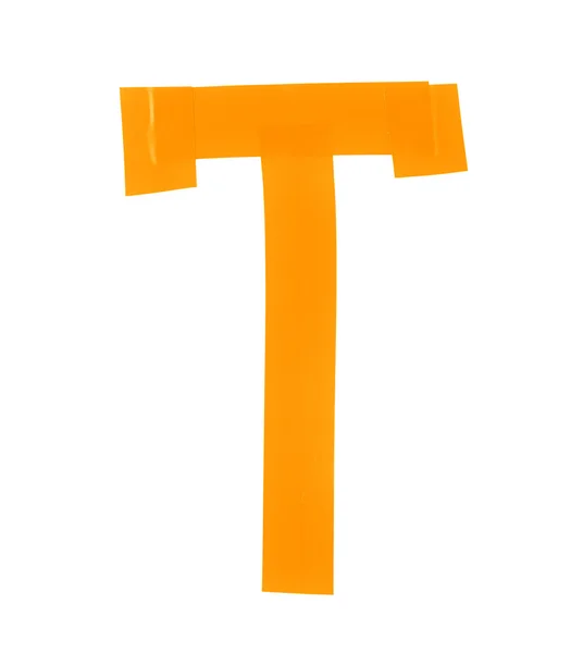Letter T symbol made of insulating tape — Stock Photo, Image