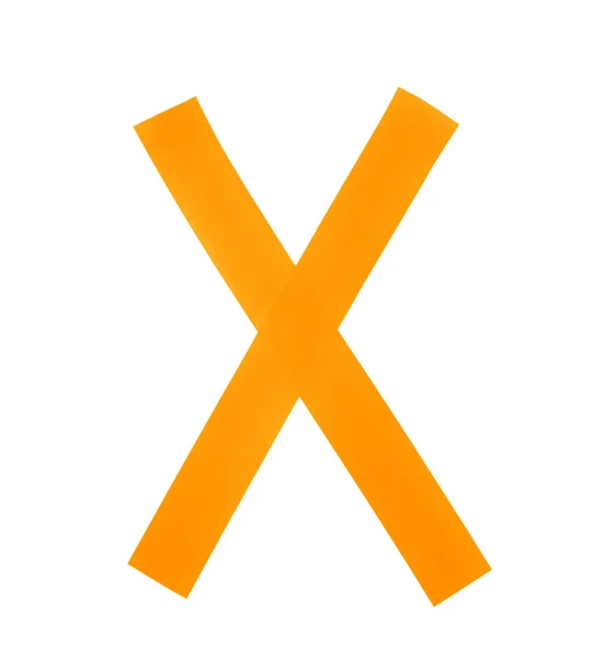 Γράμμα X σύμβολο κατασκευασμένα από μονωτική ταινία — Φωτογραφία Αρχείου
