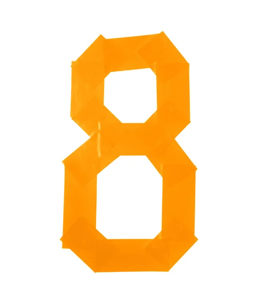 Número oito símbolo feito de fita isolante — Fotografia de Stock