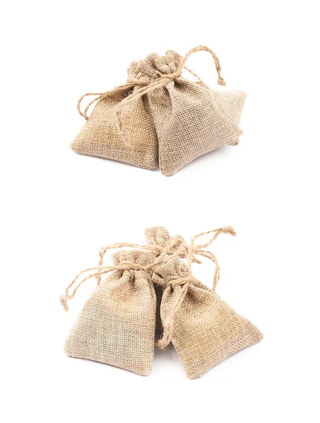 Tiny sackcloth bag isolated — Stock Photo, Image