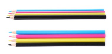 Dört izole kalem kompozisyon çizim