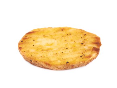 Fırında patates dilimi kompozisyon, izole