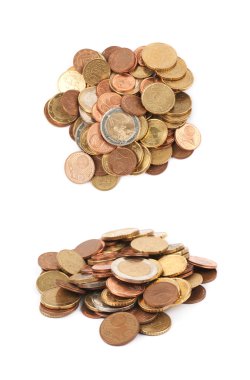 İzole birden fazla euro coins