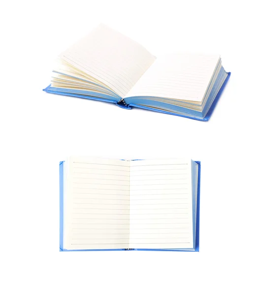 Μπλε Σημείωση βιβλίο απομονωθεί — Φωτογραφία Αρχείου