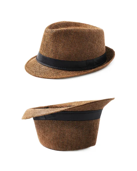 Cappello fedora marrone isolato — Foto Stock