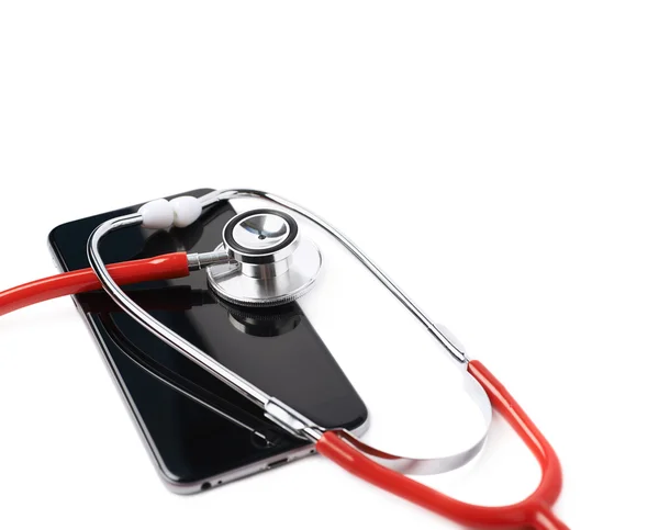 Telefonla sağlık stetoskop — Stok fotoğraf