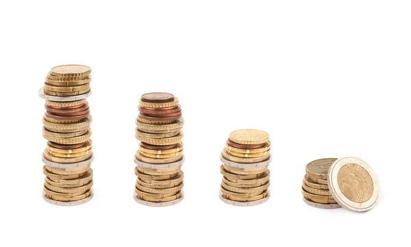Multiple euro coins isolated — Stock Photo, Image