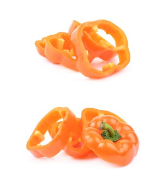 Dilim izole bir dolmalık biber