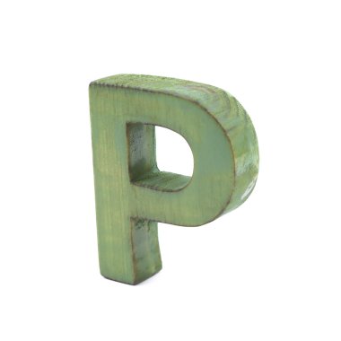 Tek Boyutlanmış ahşap harf izole