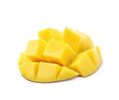 Dilimlenmiş ve kesme mango meyve izole