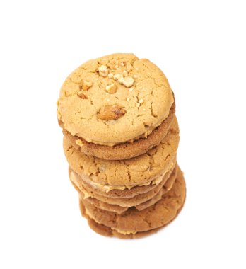 Fıstık ezmesi ev yapımı kurabiye izole