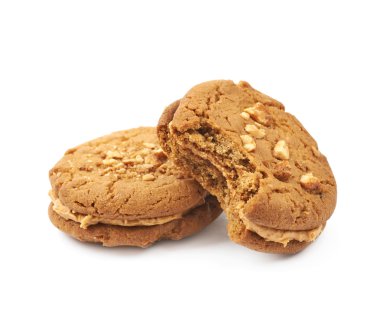 Fıstık ezmesi ev yapımı kurabiye izole