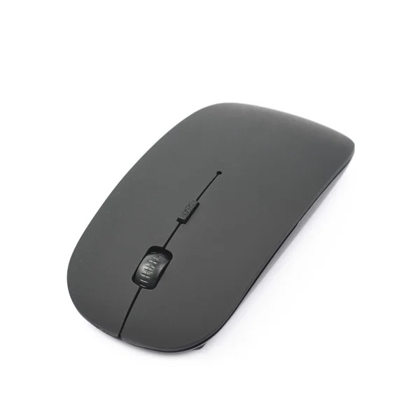 Nero mouse del computer wireless isolato — Foto Stock