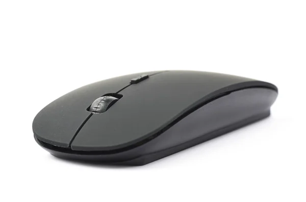 Nero mouse del computer wireless isolato — Foto Stock