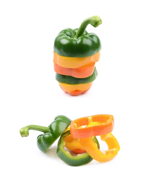 Colorful pile of bell pepper slices — Stock Photo, Image