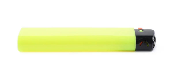 Yellow plastic lighter isolated — Stock Photo, Image