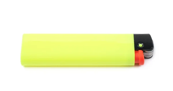Yellow plastic lighter isolated — Stock Photo, Image