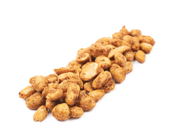 Pile of sugar coated peanuts isolated — Stock Photo, Image