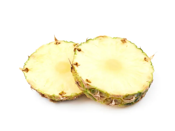 Két ananász szeletekkel elszigetelt — Stock Fotó