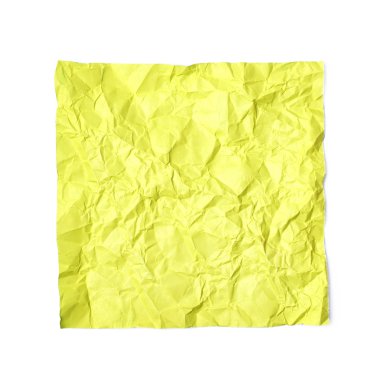 İzole tek buruşuk kağıt levha