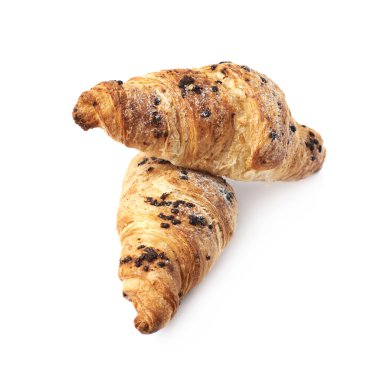 İzole çikolatalı kruvasan hamur işi