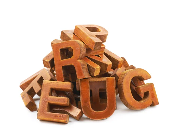 Pile of painted wooden letters — Stock Photo, Image