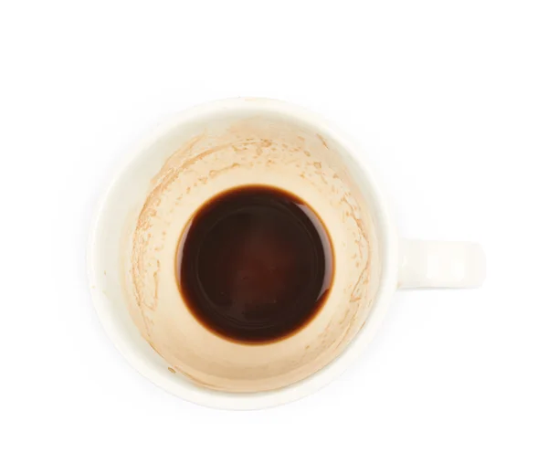 Чашка с остатками кофе изолирована — стоковое фото