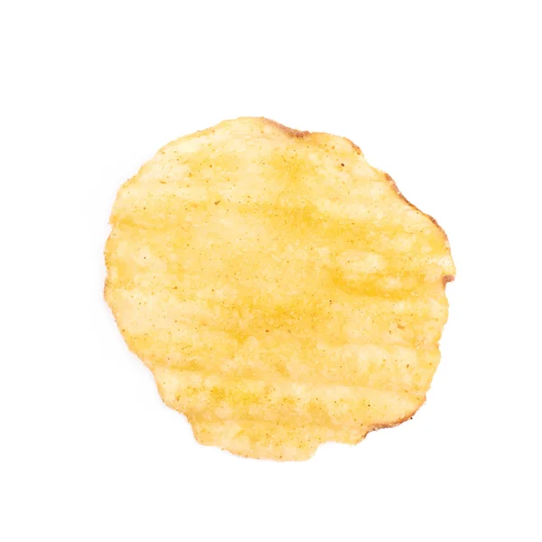 Einzelne Kartoffelchips knusprig isoliert — Stockfoto