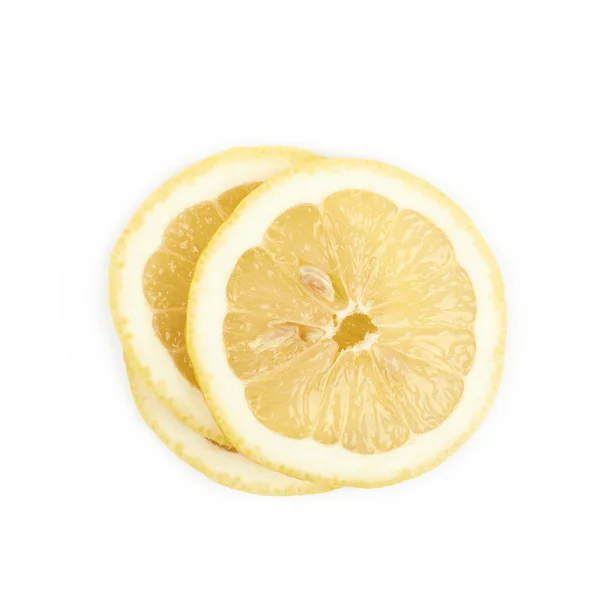 Изолированная куча ломтиков лимона — стоковое фото