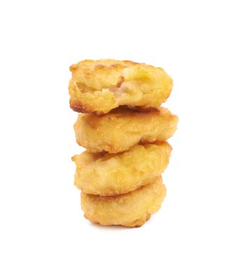 Ekmekli Tavuk nugget kompozisyon izole