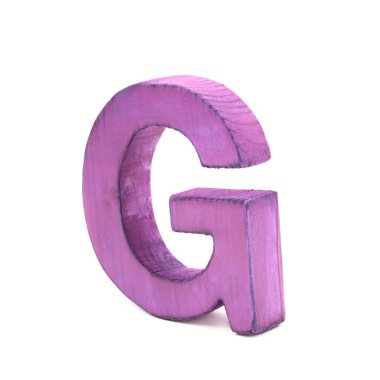 Tek Boyutlanmış ahşap harf izole