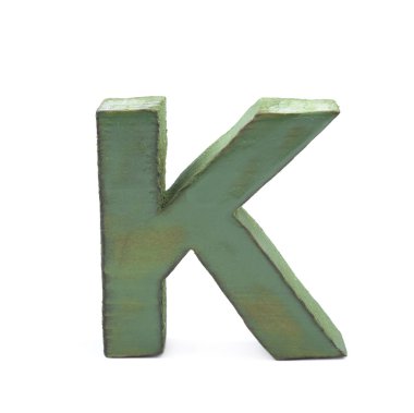 Tek Boyutlanmış ahşap harf izole