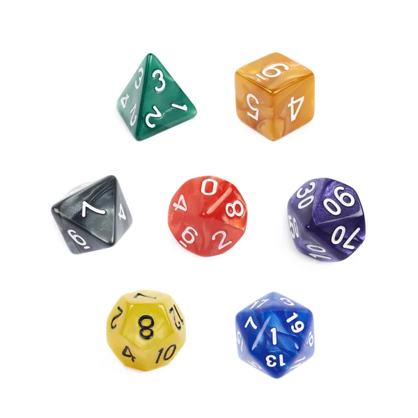 Set of roleplaying dices isolated — Stock Photo, Image