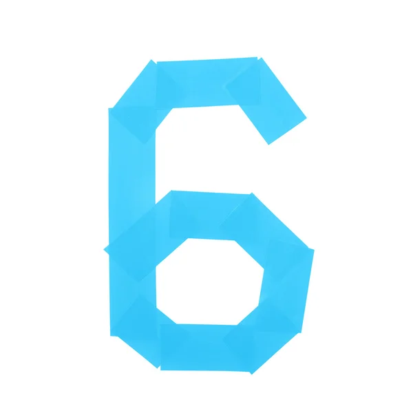 Número seis símbolo feito de fita isolante — Fotografia de Stock