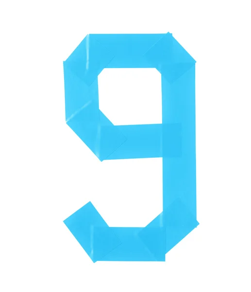 Número nove símbolo feito de fita isolante — Fotografia de Stock