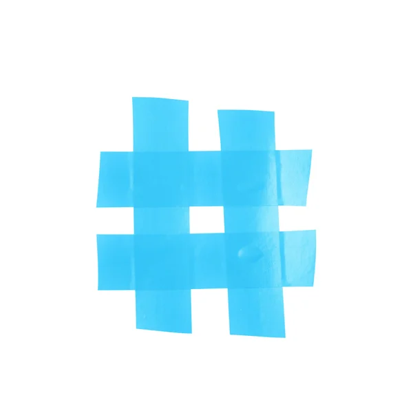 Simbolo hashtag realizzato con nastro isolante — Foto Stock