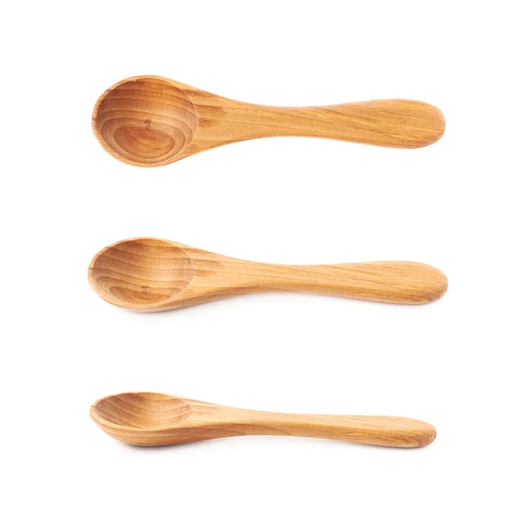 Wooden serving spoon isolated — Stock Photo, Image