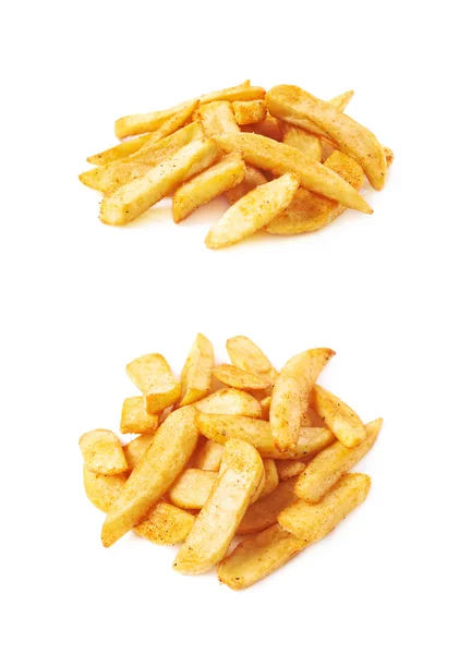Pilha de fatias de batata frita francesa isolada — Fotografia de Stock
