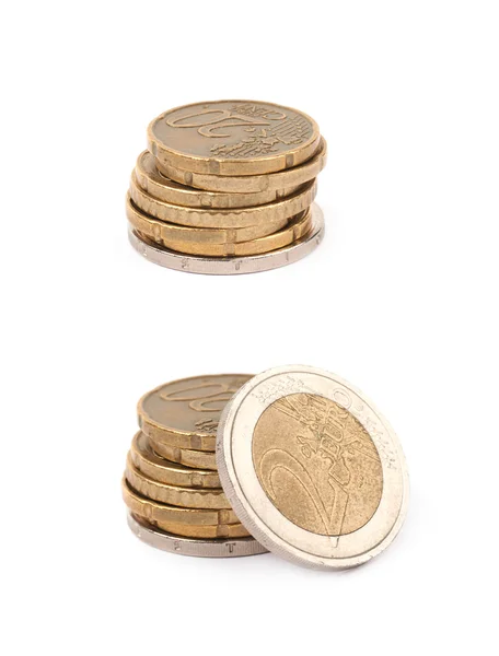 Mehrere Euro-Münzen isoliert — Stockfoto