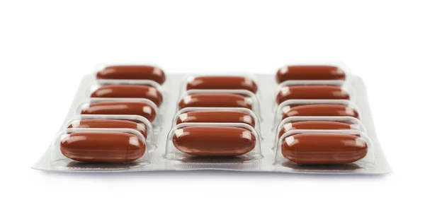 Drug pil blisterverpakking geïsoleerd — Stockfoto