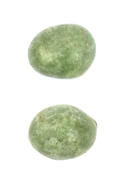 Green wasabi coated peanut isolated — Stock Photo, Image