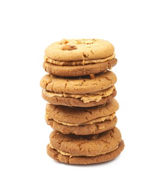 Fıstık ezmesi ev yapımı kurabiye izole