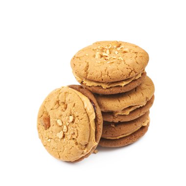 Fıstık ezmesi ev yapımı kurabiye izole