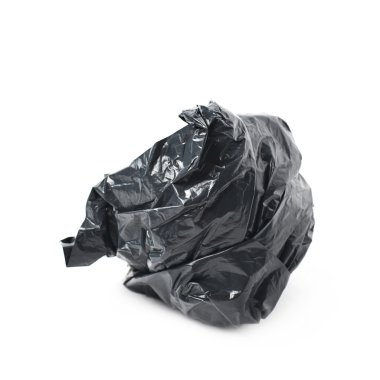 İzole bir top buruşuk çöp torbası