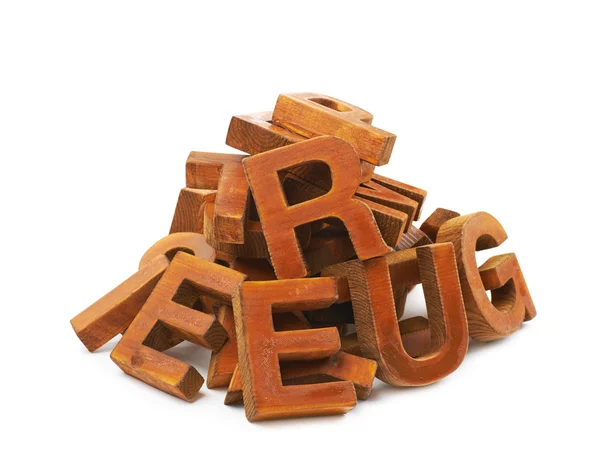 Pile of painted wooden letters — Stock Photo, Image