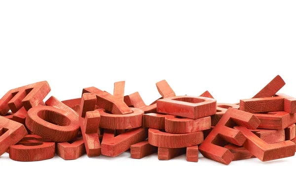 Haufen bemalter Holzbuchstaben — Stockfoto