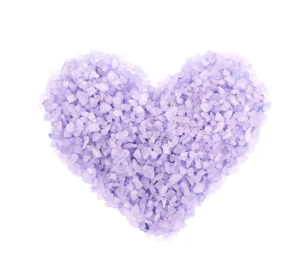 Forma de coração feito de cristais de sal — Fotografia de Stock