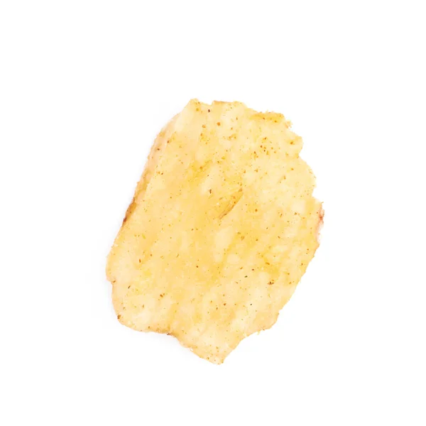 Einzelne Kartoffelchips knusprig isoliert — Stockfoto