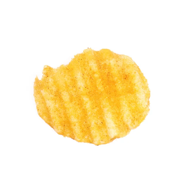 Einzelne Kartoffelchips knusprig isoliert — Stockfoto